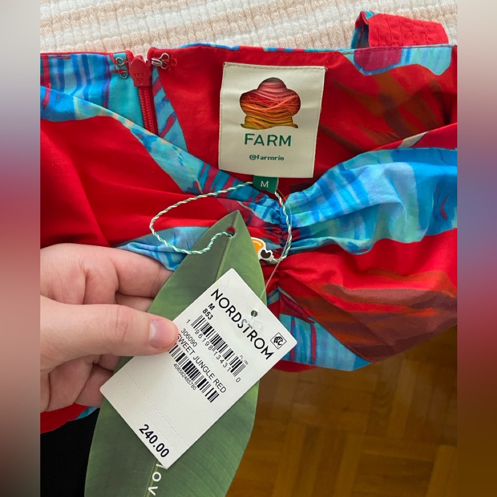 Farm Rio Sweet Jungle Red Midi Dress - Picture 5 of 9
